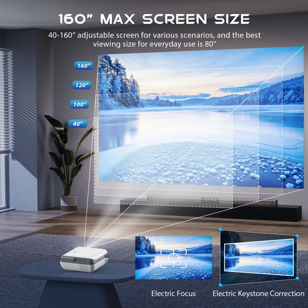 4K Google TV Projector,Google Officially Licensed,Dolby Audio,Electric Focus & Auto Vertical Keystone